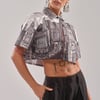 AKIRA All Over The City Button Down Top | Black | Size Medium