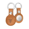 Leather AirTag Keychain - Tan
