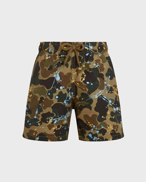 Vilebrequin - Boys Swim Shorts Camo Splash - Vbq X Palm Angels - Swimwear - Jim - Brown - Size 2