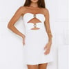 Seashell Island Strapless Mesh Mini Dress White