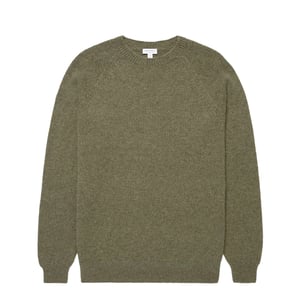 Sunspel Lambswool Crew Neck Sea Moss
