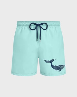 Vilebrequin - Men Swim Shorts Embroidered Whale - Swimwear - Motu - Blue - Size XXXL
