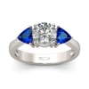 Jeulia Three Stone Round Cut Sterling Silver  Ring