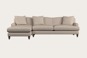 nkuku Deni Left Hand Chaise Sofa | Make To Order | Grand | Recycled Cotton Natural