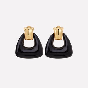 Ostuni Black Earrings/Ear Clip - Clip-On