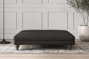 nkuku Deni Dining Footstool | Make To Order | Grand | Brera Linen Espresso