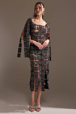 AKIRA Only One Of Me Rhinestone Midi Dress | Black | Size 1X