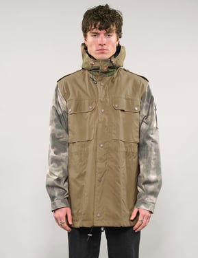 IMMORTAL Hooded Desert Parka in Khaki & Camo