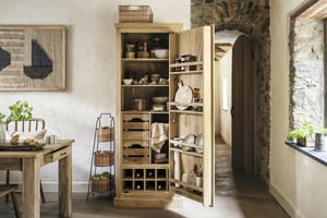 nkuku Vivan Grooved Pantry Cupboard | Storage Furniture | One Size | Natural