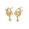 Planet Drop Stud Earrings Sterling Silver