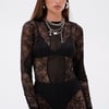 AKIRA Feeling Good Lace Bodysuit | Black | Size Large