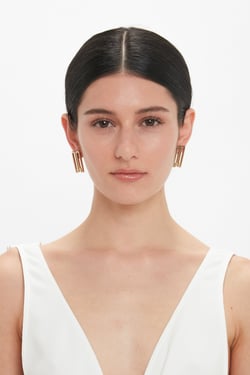 Victoria Beckham Dorian Stud Earrings In Gold - ONE SIZE - Womens