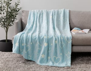 QE Home Glow in the Dark Throw in Hope, Contemporary, Blue