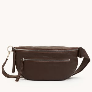 Hammitt Charles Crossbody Espresso Pebble Silver Lrg
