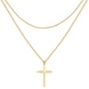 Layered Cross Necklace Gold