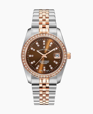 Inspiration Elegance 36MM Three-hands Date Two-tone Brown dial Stainless steel swiss watch - 36 mm