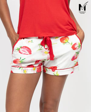Pippa Womens Strawberry Printed Jersey Shorts - 28