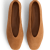 Tan Suede High Vamp Ballet Flats