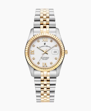 Inspiration Roman II 34mm Three-hands Date Two-tone White dial Stainless steel swiss watch - 34 mm
