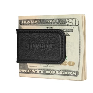 Leather Money Clip - Black