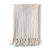 Montauk Linen Throw Blanket   Cream