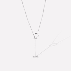 Vine Hoop Snake Bone White Gold Necklace