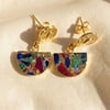 Statement Ruby Sapphire Emerald Multi Colour Gemstone Earrings