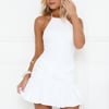 Midnight Allure Halter Mini Dress White