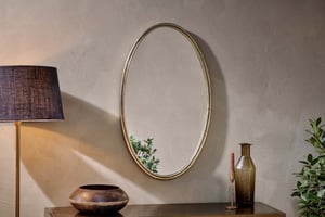 nkuku Almora Oval Mirror | Mirrors | One Size | Antique Brass