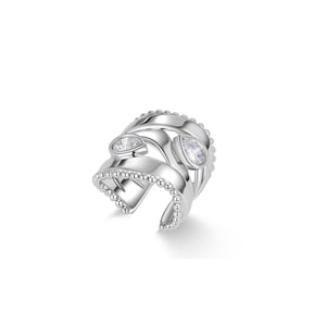 White Gold Plated Droplets Ring - 8