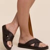 Brown Woven Leather Sandals