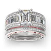Jeulia Emerald Cut Sterling Silver Ring Set