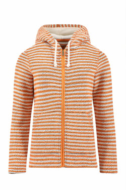 Weird Fish Fisher Full Zip Stripe Macaroni Hoodie Apricot Size 8