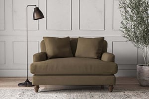 nkuku Deni Love Seat | Make To Order | Brera Linen Chesnut | No Colour