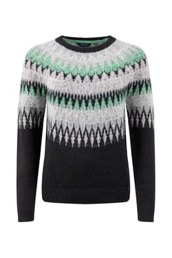 Weird Fish Cedar Metallic Fair Isle Jumper Black Size 8