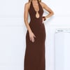 Elevate Everything Halter Maxi Dress Brown