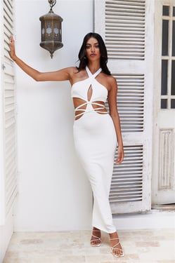 Swinging By Maxi Dress Off White