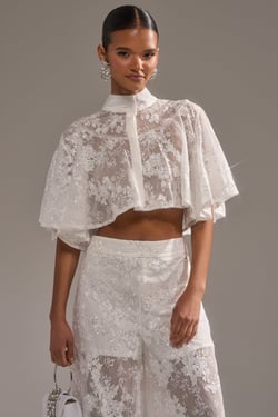AKIRA Eva Lace Short Sleeve Button Down Top | Size 1X