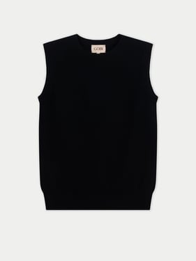 Timeless Cashmere Crewneck Vest - XL / Black / WK1065-1481