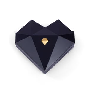 Jeulia Diamond Dark Blue Heart Ring Box for Magic Secret