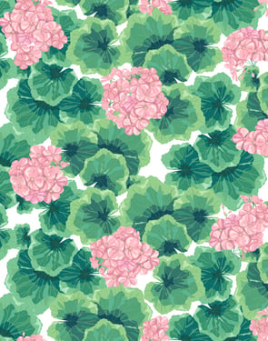 Geranium' Wallpaper by Nathan Turner - Pink - Traditional / 27 in. x 27 ft.