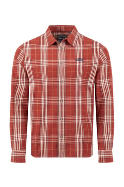 Weird Fish Lando Long Sleeve Check Shirt Rust Leaves Size 3XL
