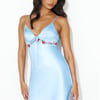 Silkiness Satin Mini Dress Blue