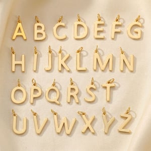 18ct Gold Plated Initial Pendant Charms - N