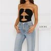 No Filter Strapless Bodysuit Black