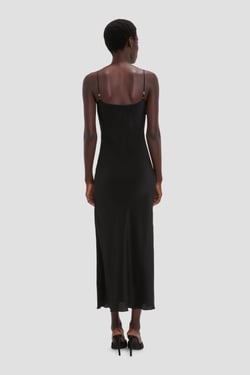 Victoria Beckham Cami Midi Dress In Black - 16 - Womens