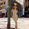 BASE The Ultimate Strapless Ribbed Midi Dress Sage