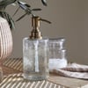 nkuku Ilcoso Recycled Hammered Glass Soap Dispenser | Bathroom | One Size | Clear