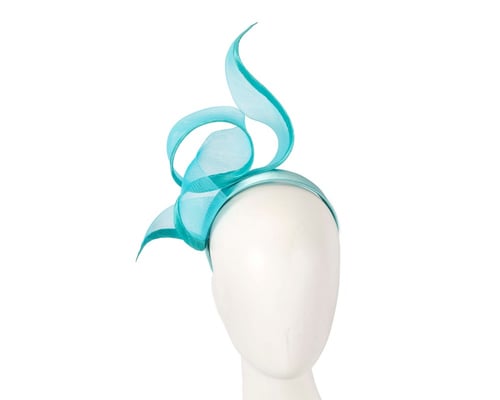 Sculptured turquoise racing fascinator by Fillies Collection