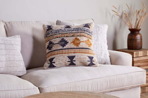 nkuku Tussi Ami Cushion Cover | Textiles | Mustard/Grey | 50 x 50 cm